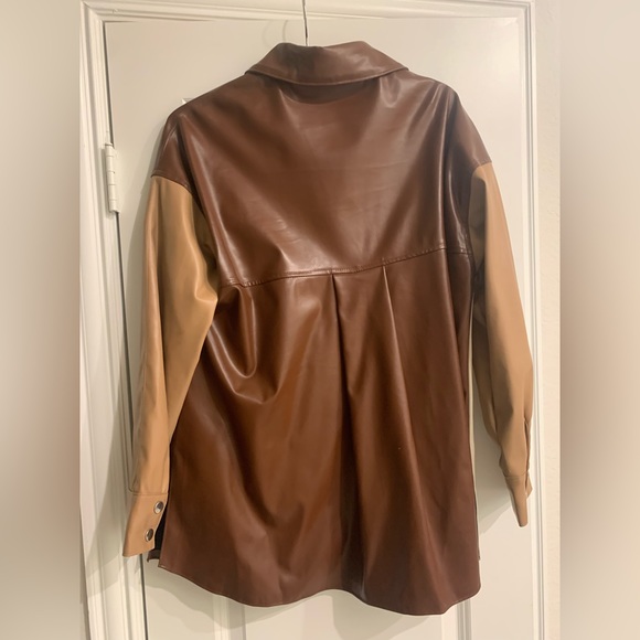 Brown Combo Leather Jacket - Picture 3 of 3